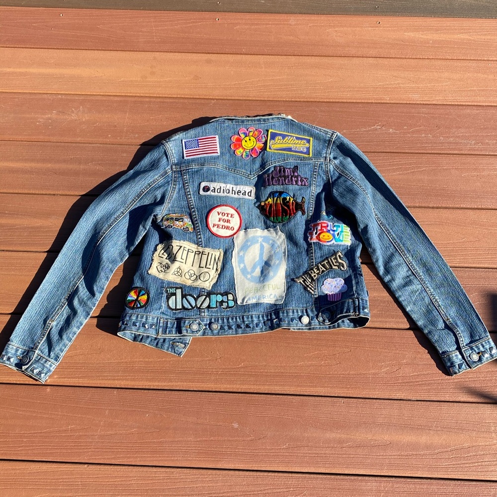 Handcrafted Patchwork Denim Jacket - image 2